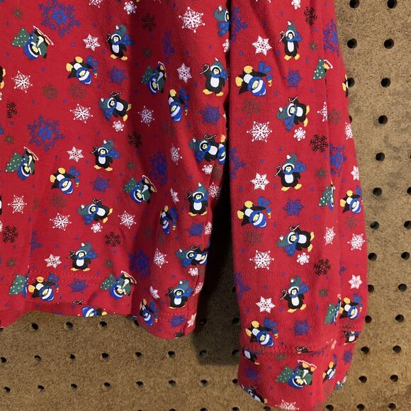 VTG Christmas Sweater Turtleneck Carolyn Taylor Red Penguin XL 90s Mom Snowflake - Picture 2 of 6